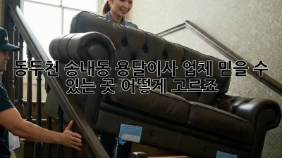 동두천 송내동 용달이사 업체, 믿을 수 있는 곳 어떻게 고르죠?